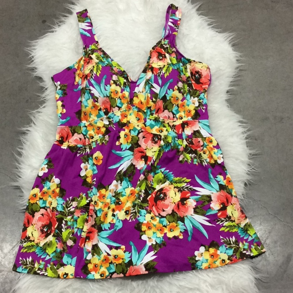 Maxine of Hollywood floral one piece swim dress
